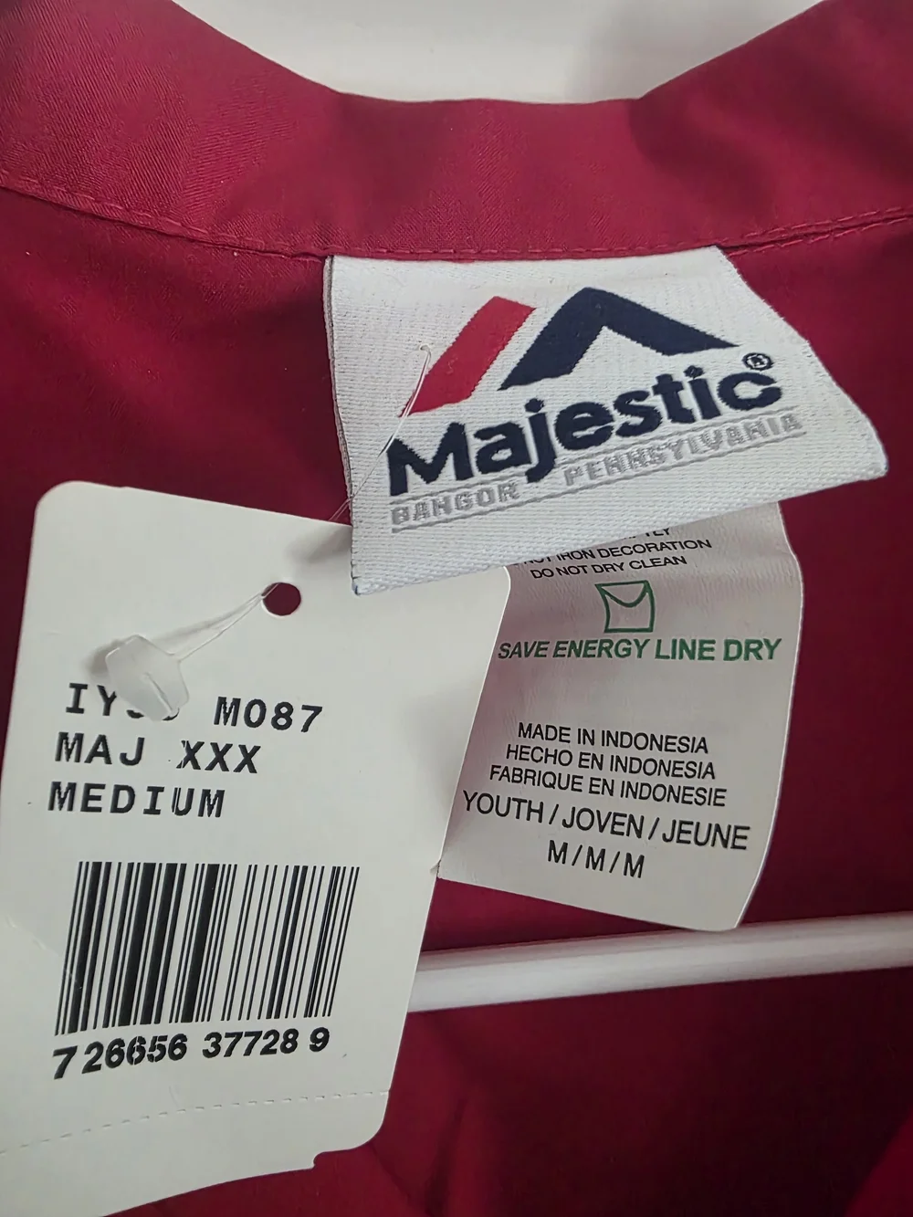 Majestic Red Full-Zip Windbreaker Jacket